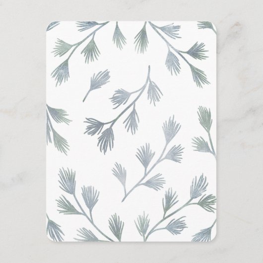 パインモダングリーン+白結婚の挿入カード エンクロージャーカード (裏面)