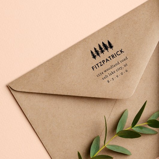 パインモダンツリーズファミリー名差出人住所 セルフインキングスタンプ