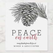 パインモダンブランチスケッチピースオンアース ワインラベル (シングルラベル)