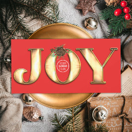 パインモダンレッドと金ゴールドメタルJoyビジネスロゴ シーズンカード