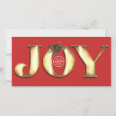パインモダンレッドと金ゴールドメタルJoyビジネスロゴ シーズンカード (正面)
