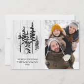 パインモダン素朴ツリーファームハウスクリスマスフォト シーズンカード (正面)