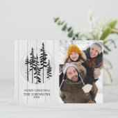 パインモダン素朴ツリーファームハウスクリスマスフォト シーズンカード (スタンド正面)