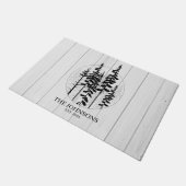 パインモダン素朴ツリーファームハウス ドアマット (アングル)