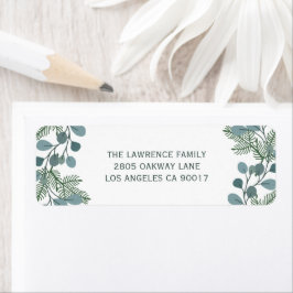 パインユーカリプトゥスブロージスクリスマスホリデーアドレス ラベル