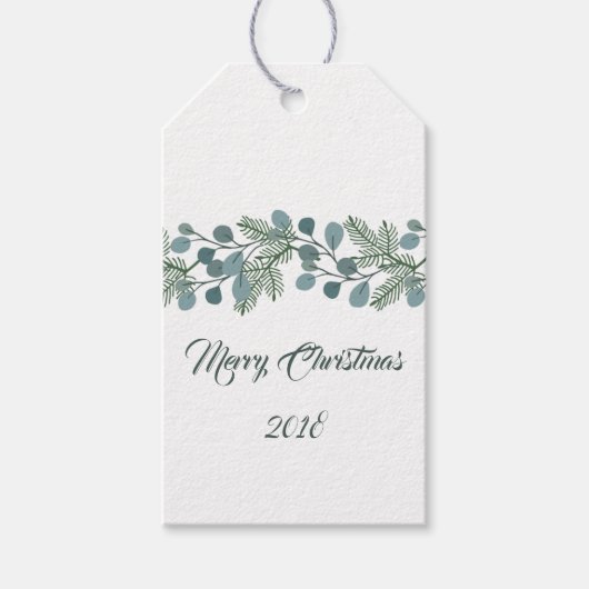 パインユーカリプトゥスブロージスクリスマスホリデー ギフトタグ (正面)