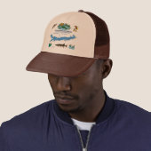パインリバー池NH - GO FISH Brown Trucker Hat キャップ (インサイチュ)