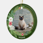 パインリースとバラペチュニアスホワイトベリー セラミックオーナメント (左)