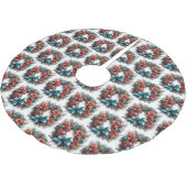 パインリースとホリークリスマスパターン ブラッシュドポリエステルツリースカート (アングル)