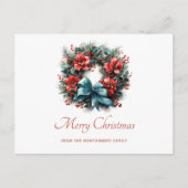 パインリースとホリークリスマスホリデイ シーズンポストカード (正面)