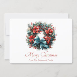 パインリースとホリークリスマス シーズンカード