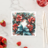 パインリースとホリークリスマス スタンダードカクテルナプキン (インサイチュ)