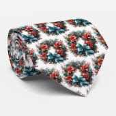 パインリースとホリーフェスティバルクリスマスパターン ネクタイ (ロール)