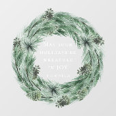 パインリースグリーン&レッドクリスマス |休日  ウィンドウサイン (シート)