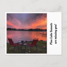 パインレイクサンセットポストカード