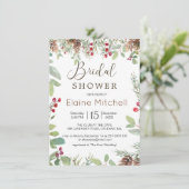 パインレッドベリーウィンターグリーンリーブライダルシャワー 招待状 (スタンド正面)