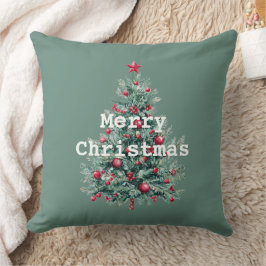 パインレッドメリークリスマスツリーサンタ（背面） クッション