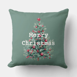パインレッドメリークリスマスツリーサンタ(背面) クッション