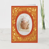 パイン伝統的とホリーの写真 箔シーズンカード (正面)