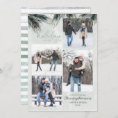 パイン大枝ウォーターカラーホリディグリーティング4写真 シーズンカード (正面/裏面)