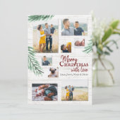 パイン素朴とウッドの写真コラージクリスマス シーズンカード (スタンド正面)
