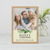 パイン素朴とクラフトのクリスマスあなたの写真 シーズンカード (スタンド正面)