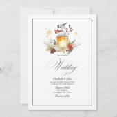 パイン素朴とトウヒの冬のワンダーランド結婚ズ 招待状 (正面)