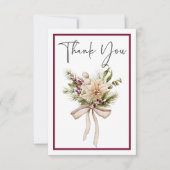 パイン素朴ウィンターブーケ結婚ーズ サンキューカード (正面)