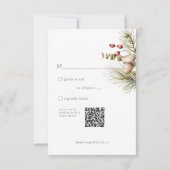 パイン素朴ウィンターブーケ結婚ーズ 出欠カード (裏面)