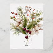 パイン素朴ウィンターブーケ結婚ーズ 箔招待状 (裏面)