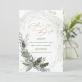 パイン素朴ウォーターの色の保存日付 招待状 (スタンド正面)