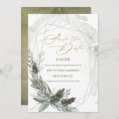 パイン素朴ウォーターの色の保存日付 招待状 (正面/裏面)