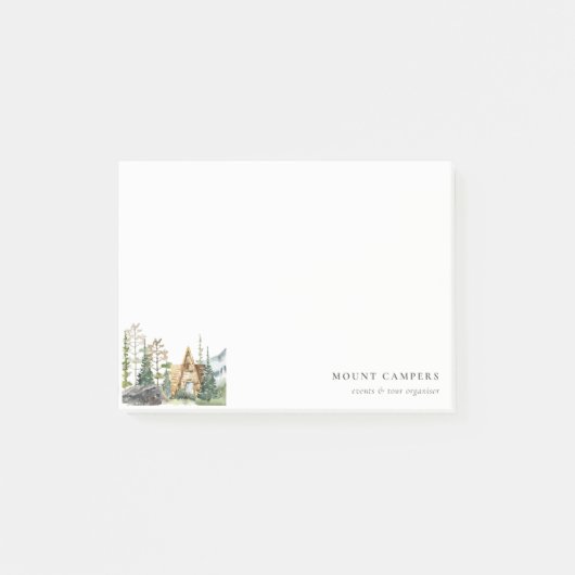 パイン素朴ウッズウォーターカラーキャンピングマウンテンキャンプ ポストイット (正面)