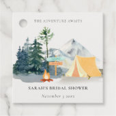 パイン素朴ウッズキャンピングマウンテンブライダルシャワー フェイバータグ (正面)