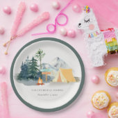 パイン素朴ウッズキャンピングマウンテンブライダルシャワー ペーパープレート (パーティー)