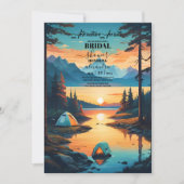 パイン素朴ウッズキャンピングマウンテンブライダルシャワー 招待状 (正面)