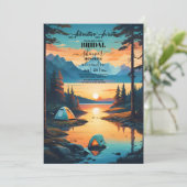 パイン素朴ウッズキャンピングマウンテンブライダルシャワー 招待状 (スタンド正面)