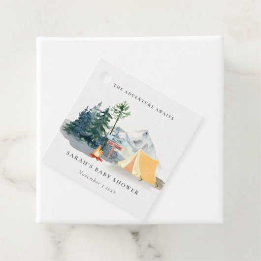 パイン素朴ウッズキャンピングマウンテンベビーシャワー フェイバータグ (インサイチュ)