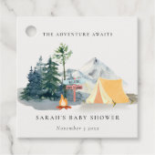 パイン素朴ウッズキャンピングマウンテンベビーシャワー フェイバータグ (正面)