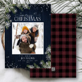 パイン素朴ウッド雪片メリー家族の写真 シーズンカード