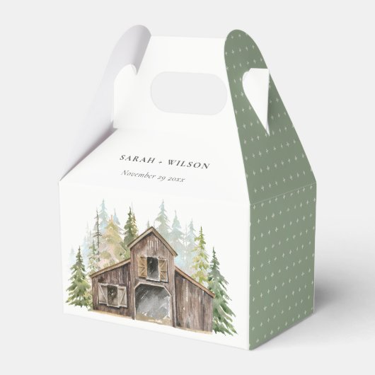 パイン素朴エレガントウッズフォレスト納屋周囲の庭結婚ズ フェイバーボックス (裏面サイド)
