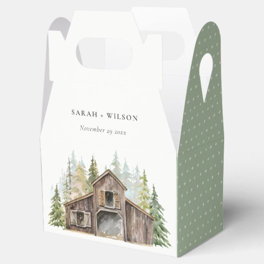 パイン素朴エレガントウッズフォレスト納屋周囲の庭結婚ズ フェイバーボックス (オープン)