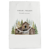 パイン素朴エレガントウッズフォレスト納屋周囲の庭結婚ズ ミディアムペーパーバッグ (正面)