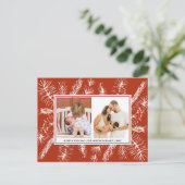 パイン素朴エレガントタイポグラフィ2写真クリスマス シーズンポストカード (スタンド正面)