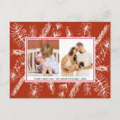 パイン素朴エレガントタイポグラフィ2写真クリスマス シーズンポストカード (正面)