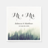 パイン素朴エレガントツリーの森の冬の結婚式 スタンダードカクテルナプキン (正面)