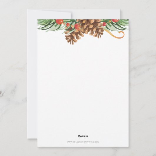 パイン素朴コーンとfirホリデーパーティー シーズンカード (裏面)