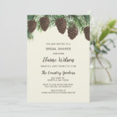 パイン素朴コーンウィンターウェディングブライダルシャワー 招待状 (スタンド正面)