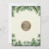 パイン素朴コーンウィンターウェディングブライダルシャワー 招待状 (裏面)