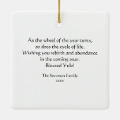 パイン素朴コーンハッピーユール(キリスト降誕祭) セラミックオーナメント (裏面)